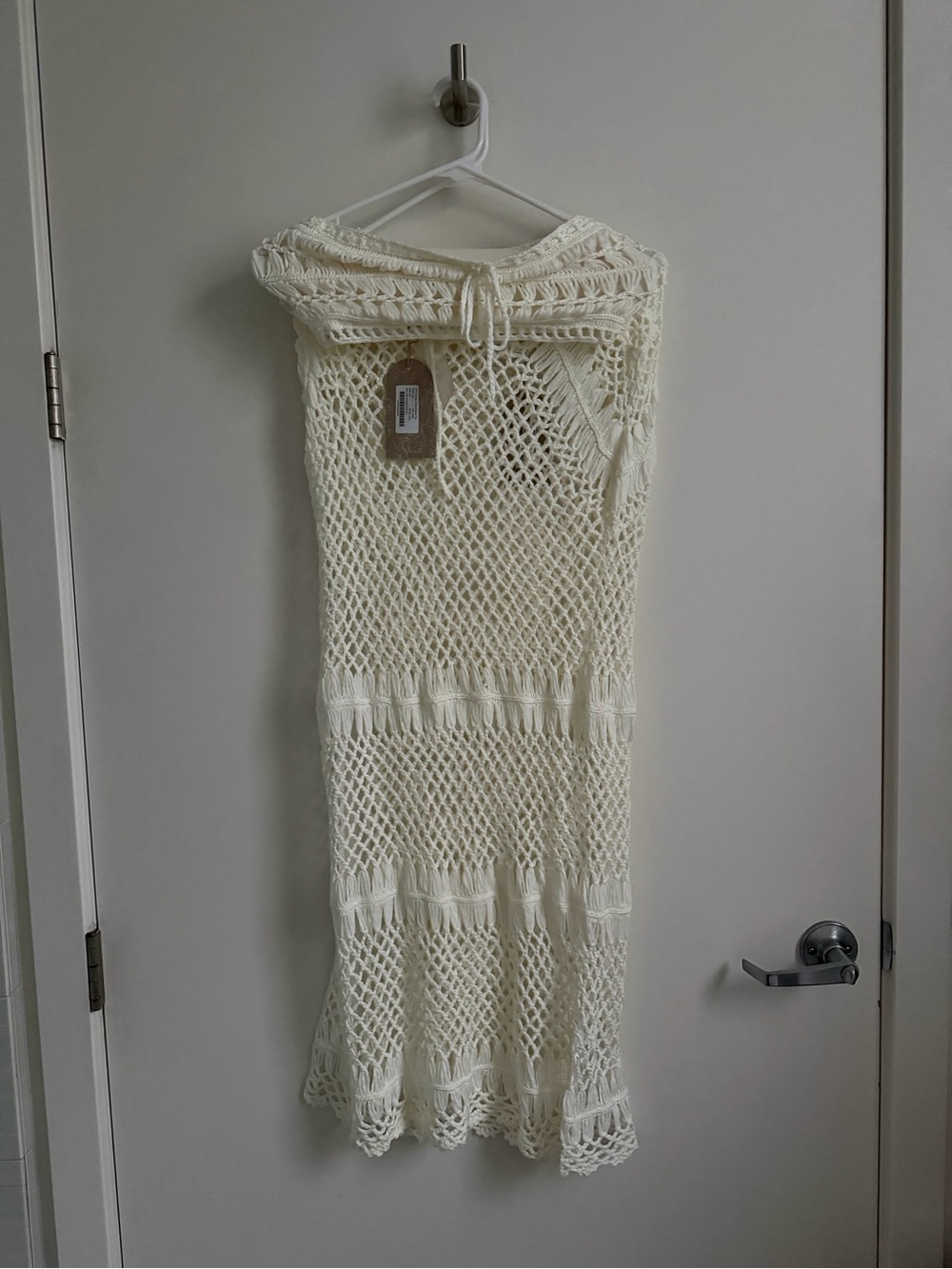 Meshki Cream Crochet Swim Coverup Top (NWT)